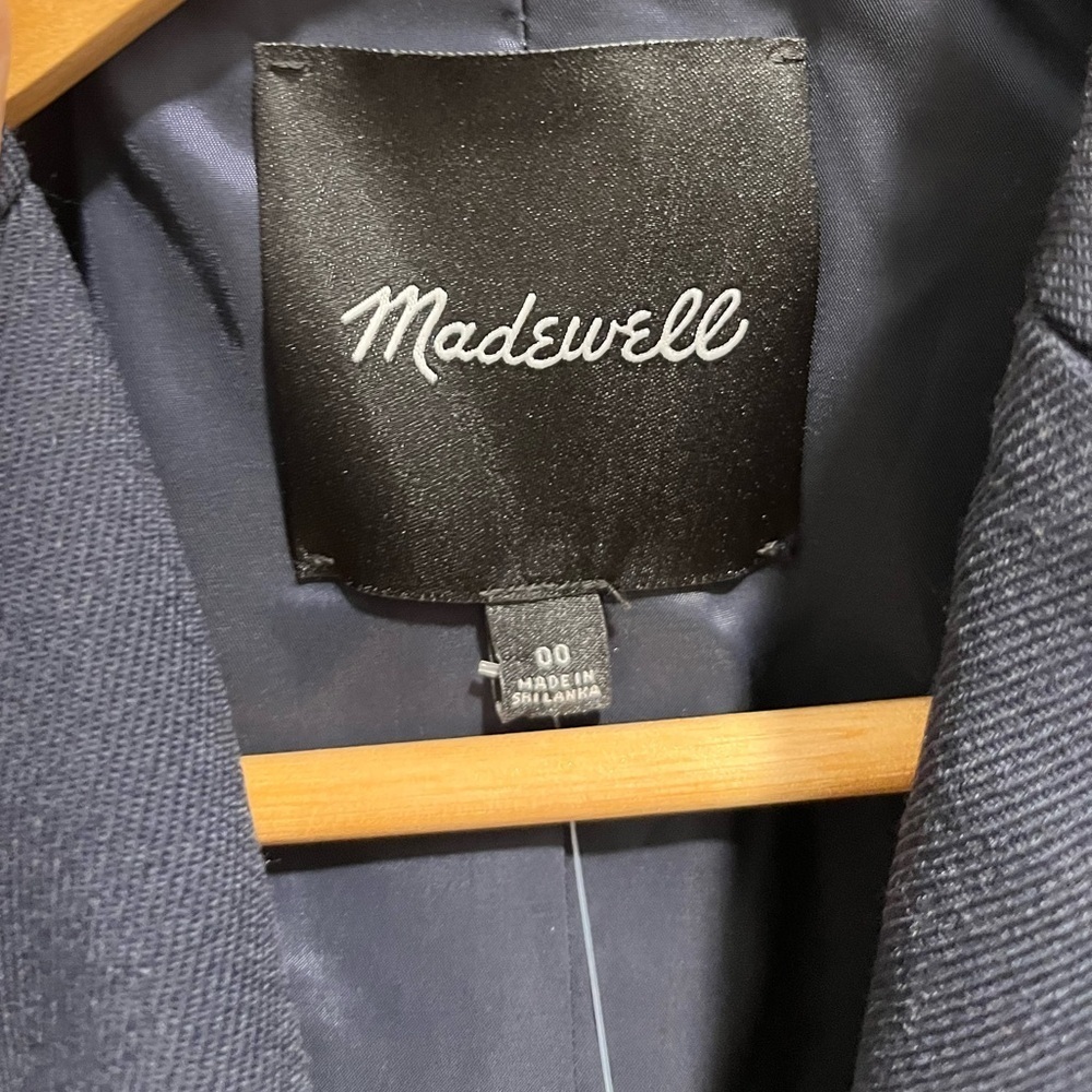 Madewell Womens The Alston Blazer Dark Navy Size 00 NS390 NEW $218 classic - Picture 11 of 13